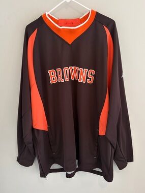 Reebok NFL Cleveland Browns On Field 2000s Football Pullover Jacket.